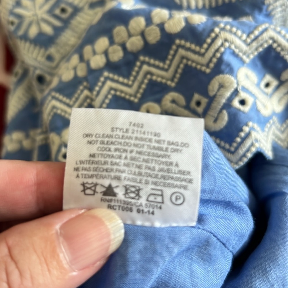NWOT Tory Burch Blue and White Lace Top - Size 6 - Picture 9 of 12